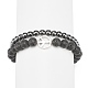 2Pcs 2 Style Natural Lava Rock & Synthetic Hematite Round Beaded Stretch Bracelets Set with Alloy Peace Sign BJEW-JB08311-5