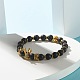 Pierre de lave naturelle galvanisée et perles de howlite synthétiques ensemble de bracelets extensibles pour fille femmes BJEW-JB06924-5