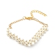 Glass Pearl Braided Beaded Bracelets BJEW-JB08592-1