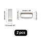 チタンスチールベルトループキーパー  メンズ ベルト バックル アクセサリー用  ステンレス鋼色  38x16.5x12mm FIND-WH0110-795-3