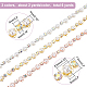 WADORN 3 Colors Color Rhinestones Cup Chains LCHA-NB0001-02-2