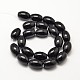 Dyed Natural Black Onyx Oval Beads Strands G-P091-21-2