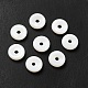 天然淡水シェルビーズ  ドーナツ/円盤  ホワイト  8x2.5mm  穴：1.5mm SHEL-G014-02A-1