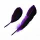 羽毛の衣装アクセサリー  染め  青紫色  115x20mm X-FIND-Q046-15I-2