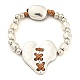 Bracelet en perles de coeur fendu en alliage BJEW-A143-01-2
