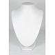 ジュエリーネックレスディスプレイの胸像  白いレザー台座が表示  木材や厚紙  17x25cm X-S015-1