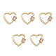 Brass Micro Pave Clear Cubic Zirconia Screw Carabiner Lock Charms ZIRC-E164-07G-1