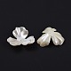 3-Petal Flower ABS Plastic Imitation Pearl Bead Caps OACR-R016-05-2