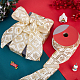 Gorgecraft 2-1/2 дюйм x 10 ярда снежинка проволочная лента рождественские блестящие атласные ленты с золотым блестящим рисунком снежинки и золотым металлическим краем для домашнего декора SRIB-WH0012-05-4