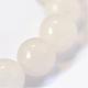 Chapelets de perle ronde en jade blanc naturel G-E334-4mm-13-4
