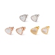 6 Pairs Natural White Shell Heart Stud Earrings EJEW-G291-02M-2