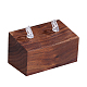 木製カップルリングディスプレイスタンド  木製指輪ホルダー  長方形  ココナッツブラウン  4.5x8x4.5cm PAAG-PW0017-06A-1
