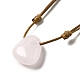 Natural Rose Quartz Triangle Pendant Necklace with Waxed Cord for Women NJEW-G093-01G-2
