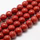 Chapelets de perles en jaspe rouge naturel G-E375-8mm-02-2