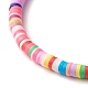 Handmade Polymer Clay Heishi Beads Stretch Bracelet BJEW-JB07351-7