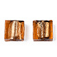 Perles vernissées de feuille en argent manuelles FOIL-S006-12x12mm-M-4