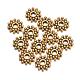 チベット風スペーサービーズ  無鉛の  花  アンティーク黄金  サイズ：直径約9mm  穴：2.5mm X-GAA119-3