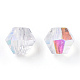 Galvanoplastie perles de verre transparentes GLAA-YWC0001-02A-6