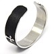 Unique 304 Stainless Steel Cross Cuff Bangles BJEW-O049-17-3