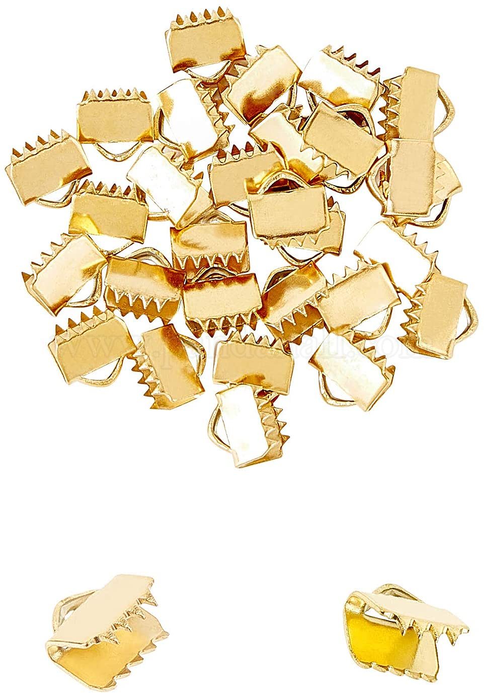Shop UNICRAFTALE 30pcs Golden Rectangle Ribbon Ends Stainless Steel