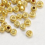 Perles de rocaille en verre, Coloris, ronde, burlywood, taille: environ 2mm de diamètre, Trou: 1 mm