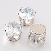 Плоские круглые медные кубического циркония кабошоны ZIRC-O025-09-14mm