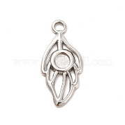 304 Stainless Steel Pendant Cabochon Settings STAS-F282-13MC