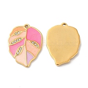 Real 18K Gold Plated 304 Stainless Steel Rhinestone Pendants STAS-A084-31G-04