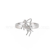 304 Stainless Steel 12 Constellations/Zodiac Signs Open Cuff Ring for Women RJEW-S405-156P-C