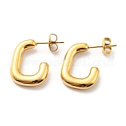 Прямоугольные серьги-гвоздики из нержавеющей стали 304 EJEW-B023-15G