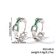 Модные серьги-кольца из латуни с кубическим цирконием DR3389-4