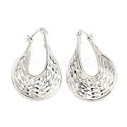 Серьги-кольца из латуни с покрытием в форме капли EJEW-K245-40P