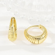 Фактурные серьги-кольца из латуни EJEW-L299-05G