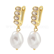 Серьга-кольцо из латуни с микропаве EJEW-C102-26A-G