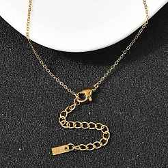 Прямоугольное ожерелье из нержавеющей стали 304 с подвеской 11:11 для женщин&nbsp;NJEW-Z091-16G-02