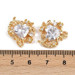 Латунные микропаве прозрачные подвески с фианитом&nbsp;KK-C115-22G