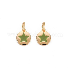 Charms del esmalte de bronce&nbsp;KK-S356-671G-NF