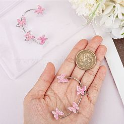 2 шт. 2 стильных блестящих серег-каффов в форме бабочек EJEW-SC0001-26B