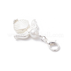 Подвески из искусственного жемчуга и сплава ангелов HJEW-JM04079-01