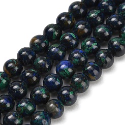 Натуральные нитки из бисера азурита G-Z110-C05-4mm