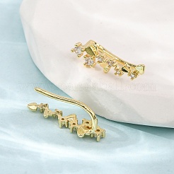Boucles d'oreilles en laiton micro pavé de zircons cubiques&nbsp;LS-KK-CBAA351-03G