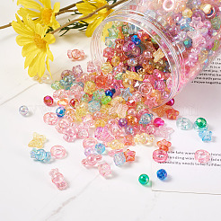 800шт 8 стиля прозрачные акриловые бусины&nbsp;TACR-FW0001-05