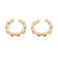 Серьги-каффы из латуни с паве из кубического циркония EJEW-T049-03B-G