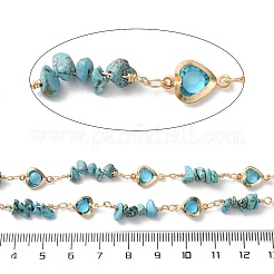 Квадратные звенья латунных стеклянных цепей ручной работы&nbsp;CHC-F019-11G-04