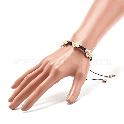 Bracciale con perline intrecciate di tartaruga sintetica turchese (tinta).&nbsp;BJEW-JB07982-03