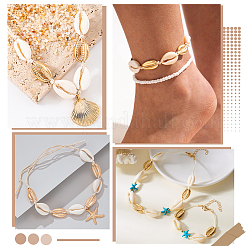 100 шт. гальванизированные натуральные бусины из ракушек каури BSHE-LT0001-05A