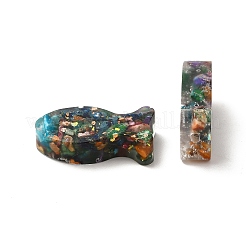 天然ジャスパー染めビーズ  透明樹脂と  魚  26x13x6.5mm  穴：1.4mm&nbsp;G-D060-03