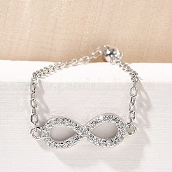 925 серебряное кольцо-слайдер с микропаве из кубических цирконий RJEW-R016-02P-03