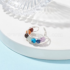 Orecchini a polsino con pietre preziose miste naturali e sintetiche a tema chakra&nbsp;EJEW-JE05698-01