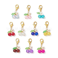 10 шт. стеклянная подвеска в виде вишни&nbsp;HJEW-MZ00332